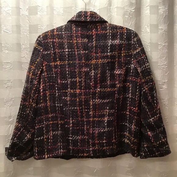 Coldwater Creek Tweed Zip Front Blazer, Size PM - Picture 2 of 8